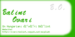 balint ovari business card